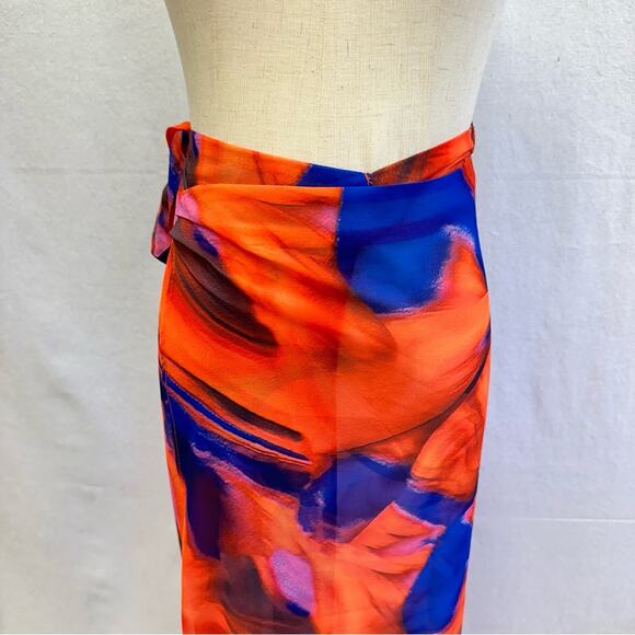 Public Desire Asos abstract print chiffon maxi sarong in multi Size 8 New NWT - Picture 4 of 16
